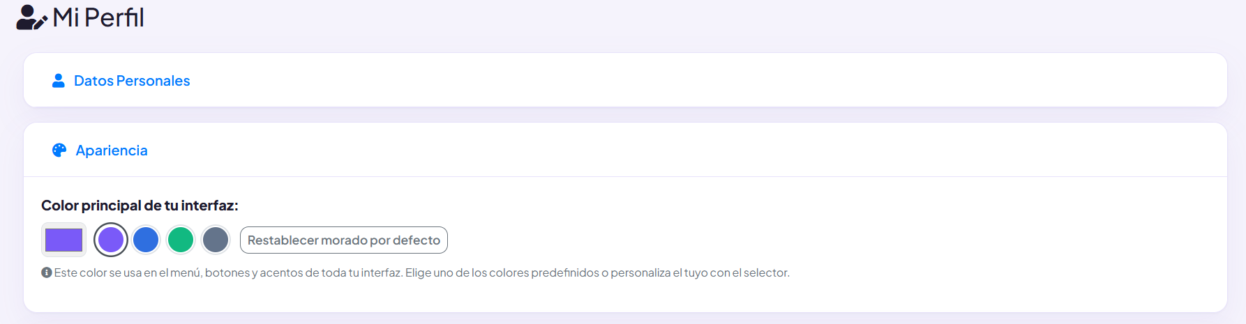 Configuración de la apariencia del perfil