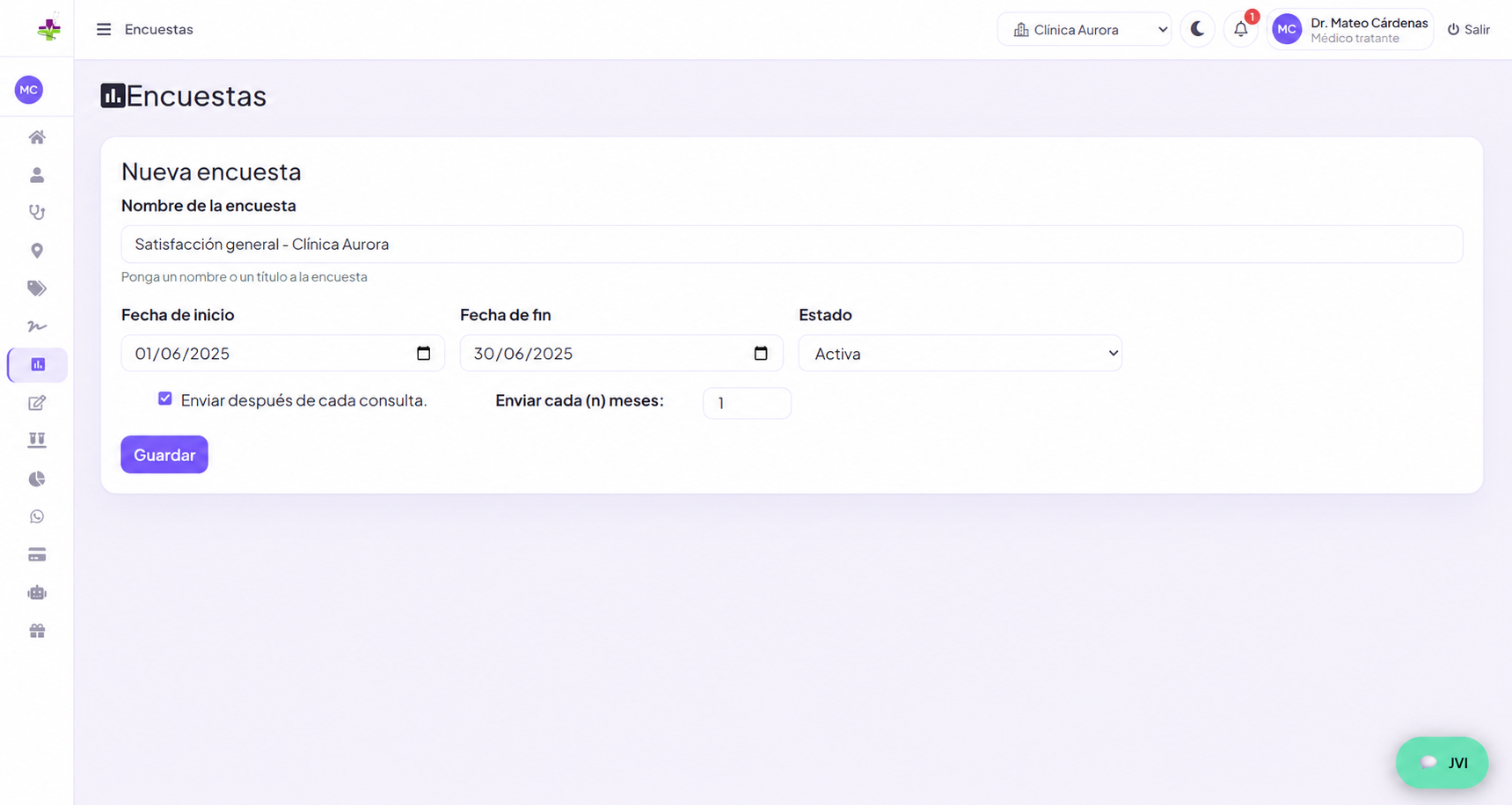 Creación de una encuesta con datos ficticios