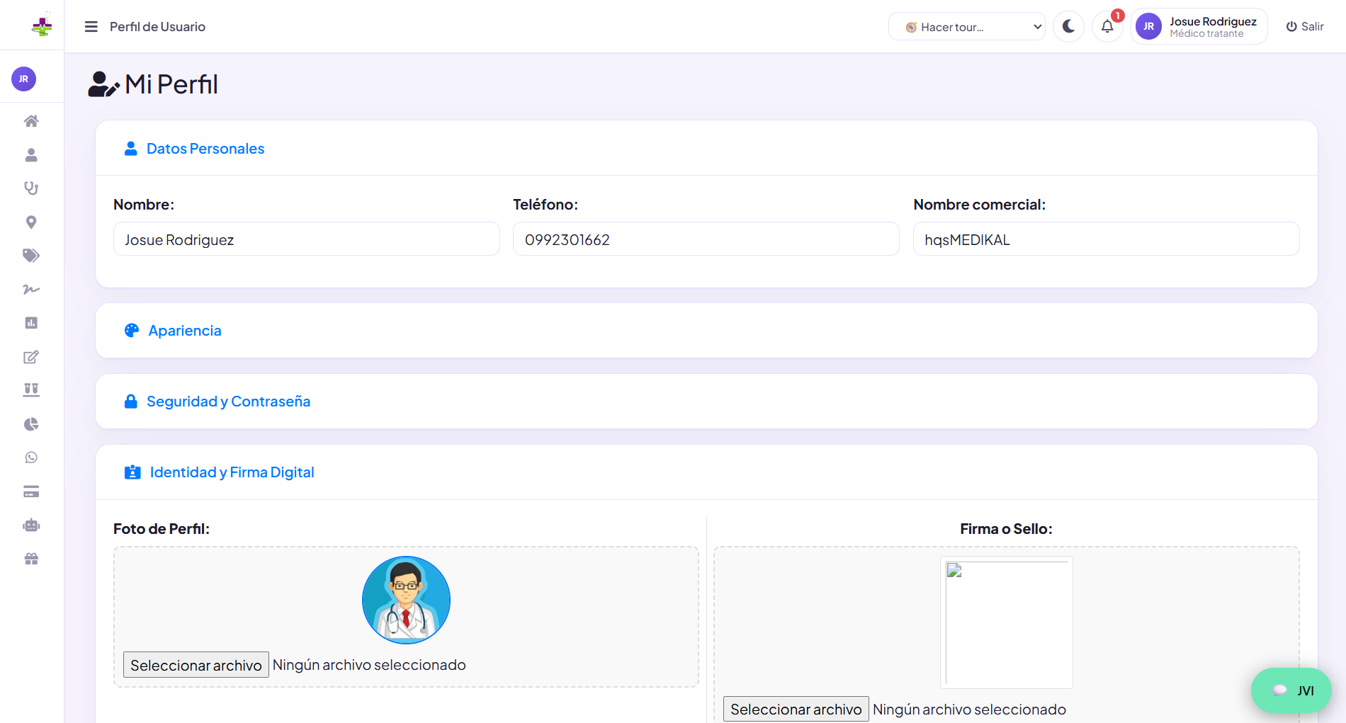 Configuración básica del perfil profesional