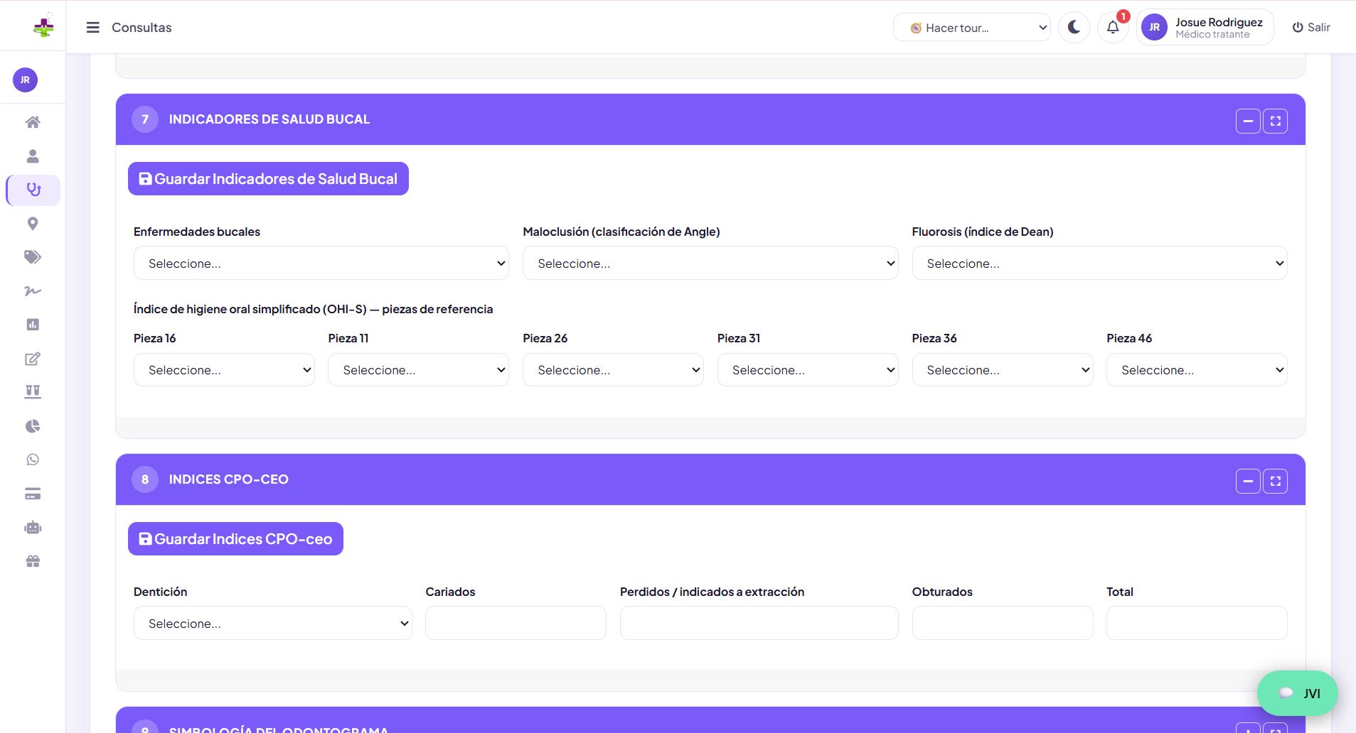 Diagnóstico y tratamiento odontológico con datos ficticios